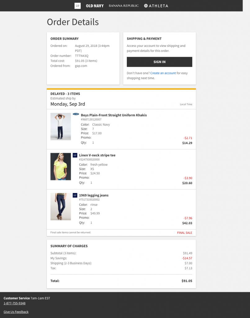 Order Details
