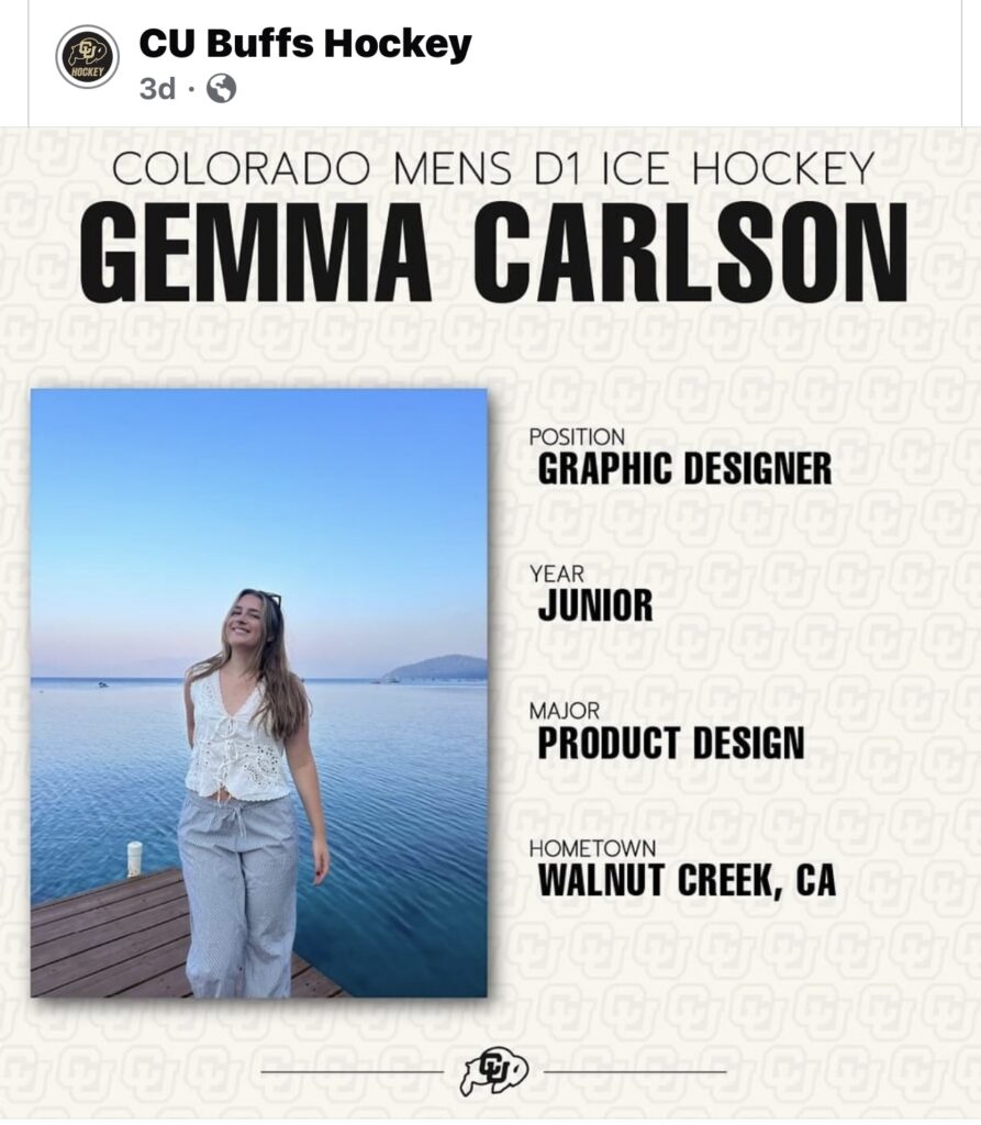 Gemma's hockey intern introduction slide