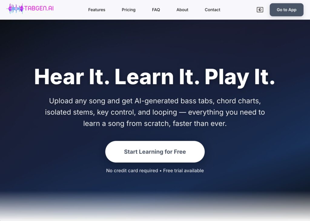 Tab Gen dot ai website